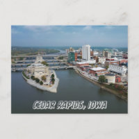 Cedar Rapids Iowa River Postcard