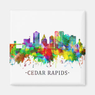 Cedar Rapids Iowa Skyline Magnet