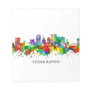 Cedar Rapids Iowa Skyline Notepad