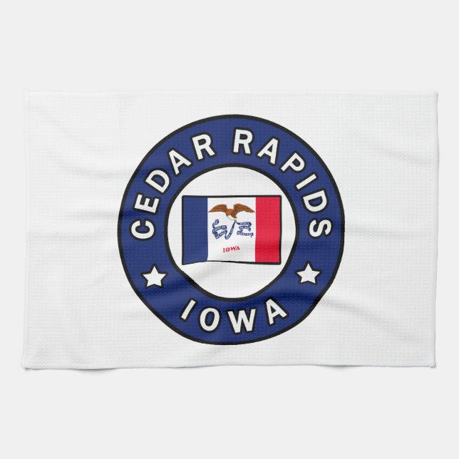 Cedar Rapids Iowa Tea Towel (Horizontal)