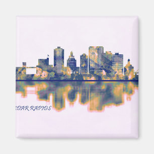 Cedar Rapids Skyline Magnet