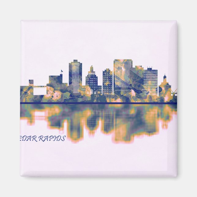 Cedar Rapids Skyline Magnet (Front)