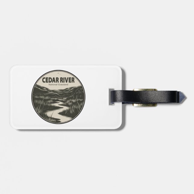 Cedar River National Grassland Stream Luggage Tag (Back Horizontal)