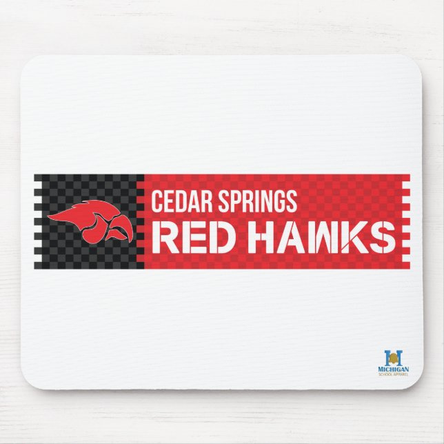Cedar Springs Red Hawks Mouse Pad (Front)