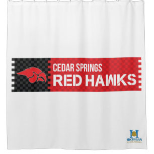 Cedar Springs Red Hawks Shower Curtain