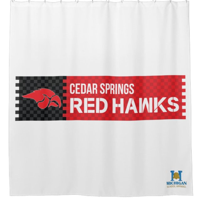 Cedar Springs Red Hawks Shower Curtain (Front)