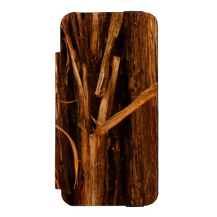 Cedar Textured Wooden Bark Look Incipio Watson™ iPhone 5 Wallet Case