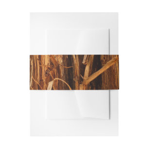 Cedar Textured Wooden Bark Look Invitation Belly Band