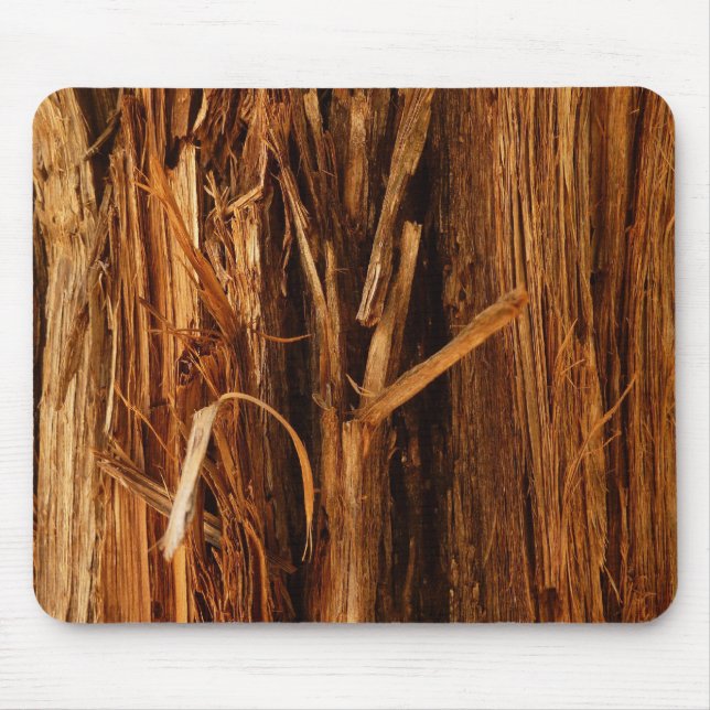Cedar Textured Wooden Bark Look Mouse Pad (Front)