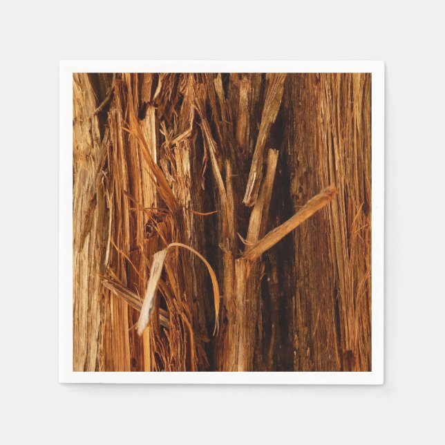 Cedar Textured Wooden Bark Look Napkin (Front)