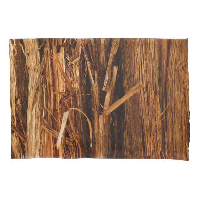 Cedar Textured Wooden Bark Look Pillowcase (Front)