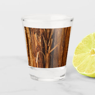 Cedar Textured Wooden Bark Look Shot Glass
