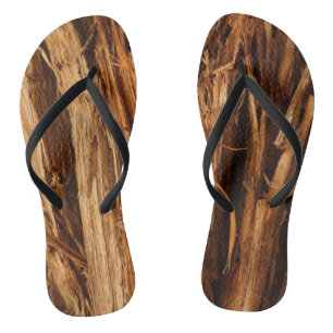Cedar Textured Wooden Bark Look Thongs