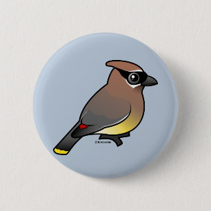 Cedar Waxwing 6 Cm Round Badge