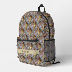 Cedar Waxwing Bird Nature Art Personalised Printed Backpack
