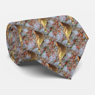 Cedar Waxwing Bird Nature Pattern Tie