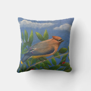 Cedar Waxwing Cushion
