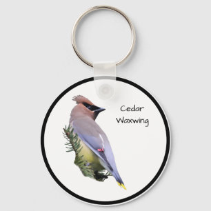 Cedar Waxwing Key Ring
