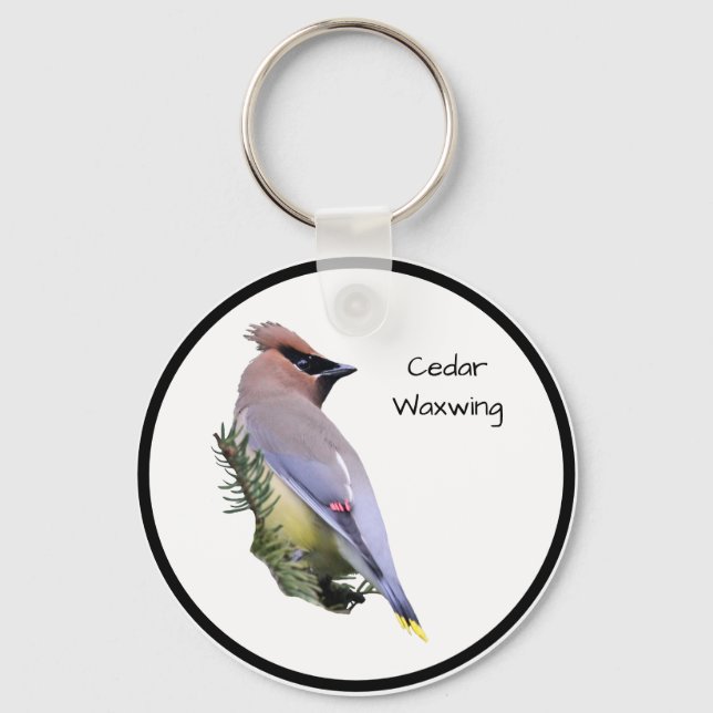 Cedar Waxwing Key Ring (Front)