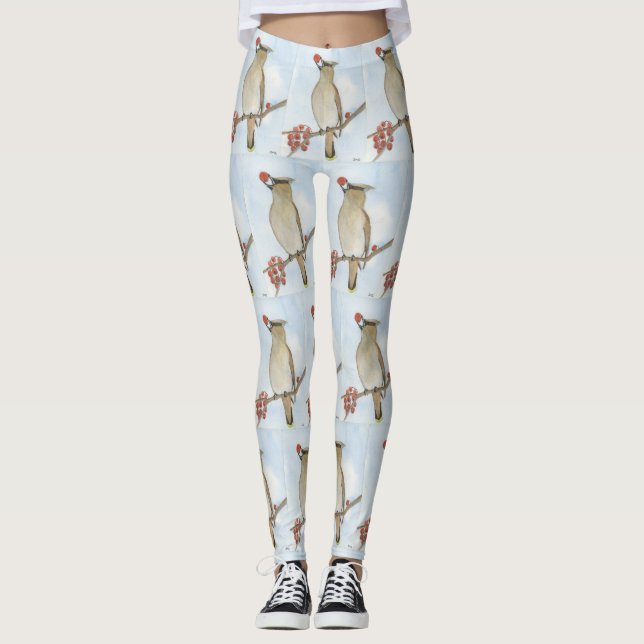 Cedar Waxwing Leggings (Front)