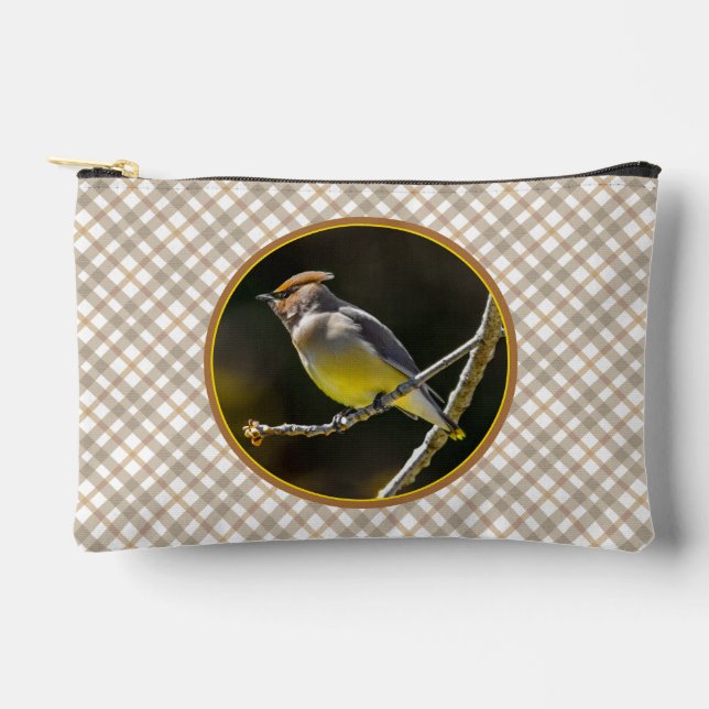 Cedar Waxwing Songbird Original Wild Bird Photo Accessory Pouch (Front)
