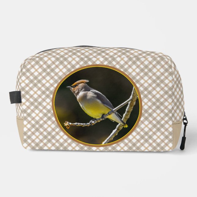 Cedar Waxwing Songbird Original Wild Bird Photo Dopp Kit (Front)