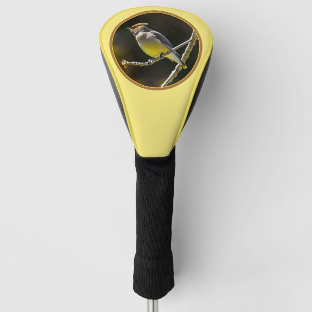 Cedar Waxwing Songbird Original Wild Bird Photo Golf Head Cover (Front)