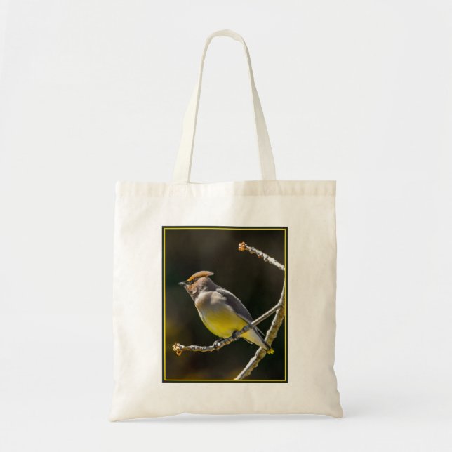Cedar Waxwing Songbird Original Wild Bird Photo Tote Bag (Front)