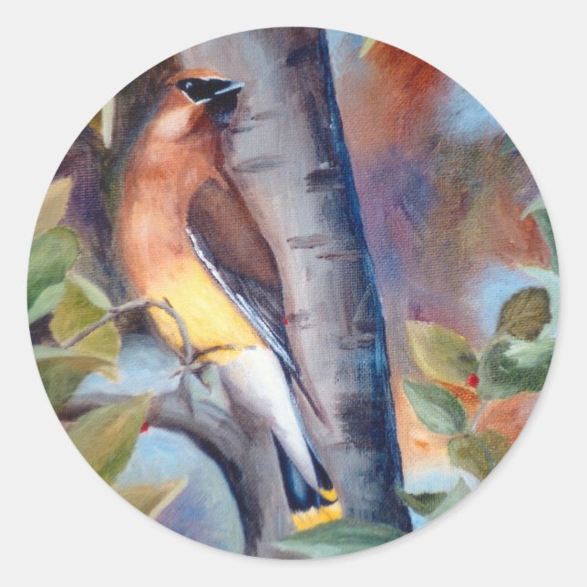 Cedar Waxwing Sticker (Front)