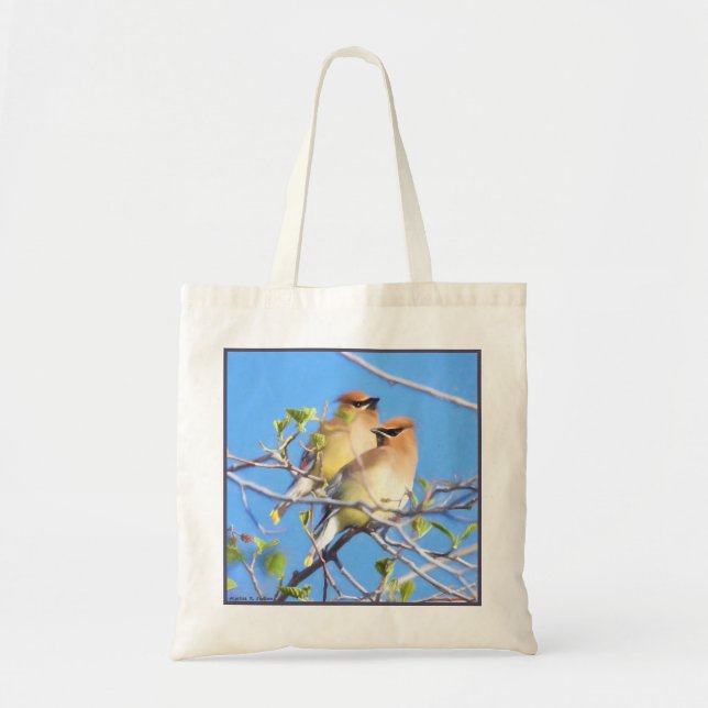 Cedar Waxwings Tote Bag (Front)