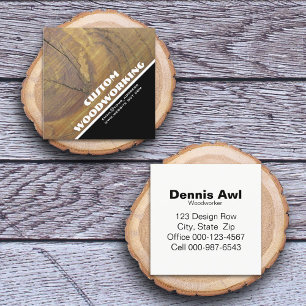 Cedar Wood Knot Close-Up Photograph Square Business Card