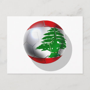 Cedars Lebanon soccer football team flag ball Postcard