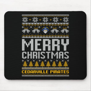 Cedarville Pirates Logo Merry Christmas Ugly Sweat Mouse Pad