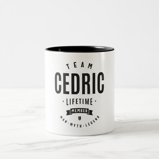 Cedric Lifetime Member Personalised Name Cedric Two-Tone Coffee Mug (Center)
