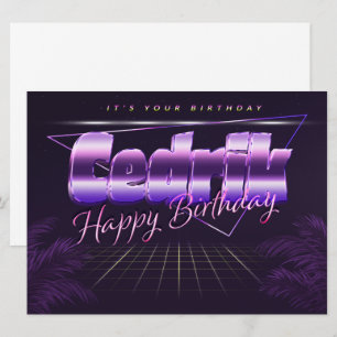 Cedrik Name Vorname lila retro Karte Geburtstag Card