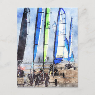 Cefn Sidan Blokart Racing Competition Postcard