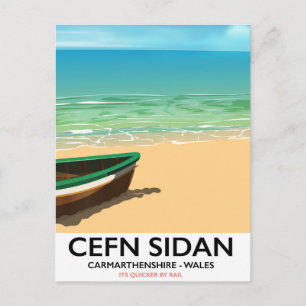 Cefn Sidan, Carmarthenshire wales vintage railways Postcard