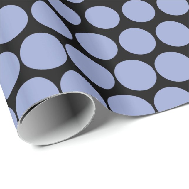 Ceil Polka Dot Modern Black Wrapping Paper (Roll Corner)