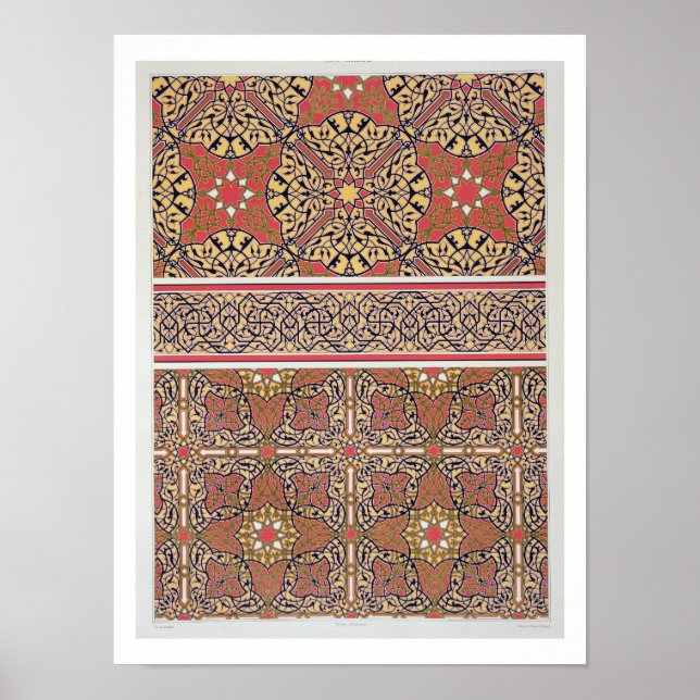 Ceiling arabesques from the Mosque of El-Bordeyny, Poster (Front)