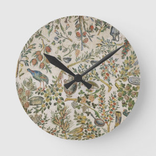 Ceiling decoration with flowers and birds (mosaic) round clock