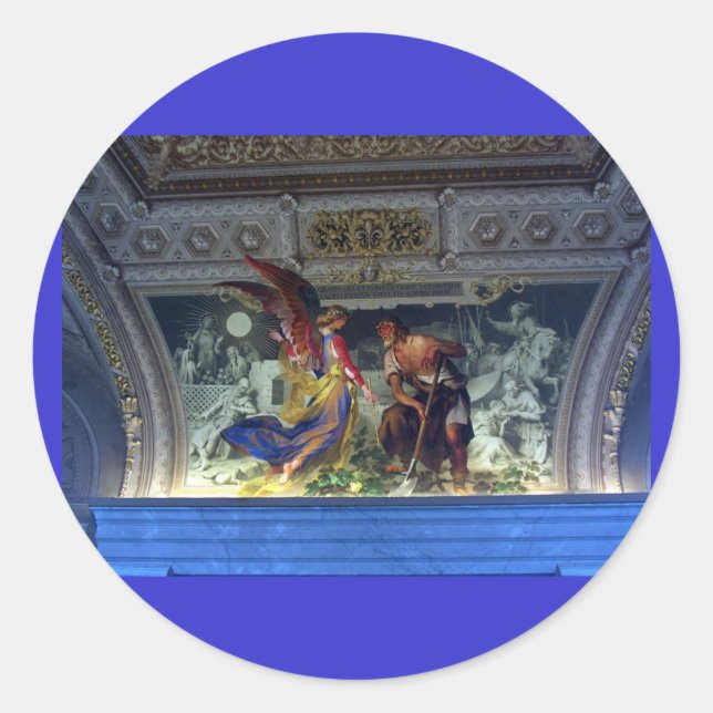 Ceiling in the Vatican Museum in Rome Classic Round Sticker (Front)