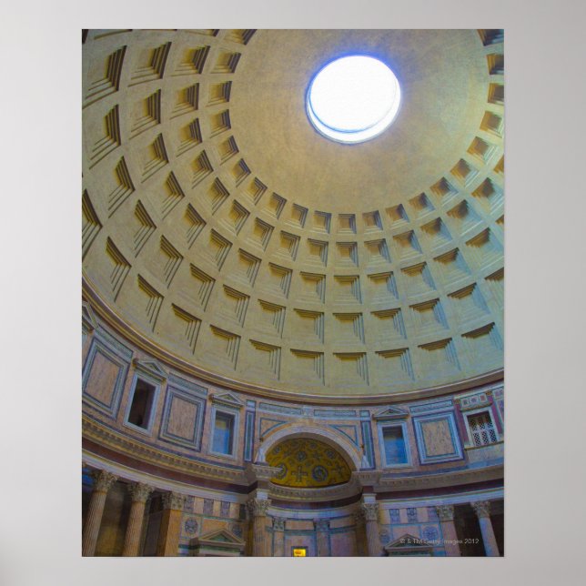 Ceiling of the Pantheon in Rome, Italy. Poster (Front)