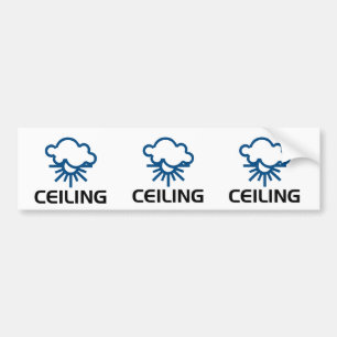 Ceiling - Weather Sun & Clouds Bumper Sticker