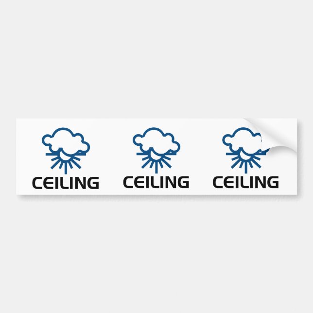 Ceiling - Weather Sun & Clouds Bumper Sticker (Front)
