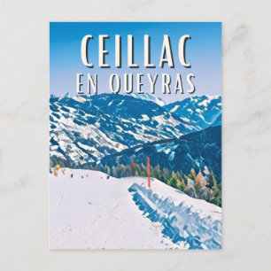 Ceillac in Queyras Ski resort Postcard