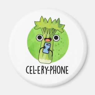 Cel-lery Phone Funny Celery Veggie Pun  Magnet