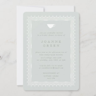Celadon Afternoon Tea Bridal/Wedding Shower Invitation