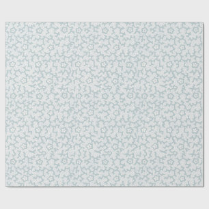 Celadon Coral Branch Floral, Coastal Print Wrapping Paper