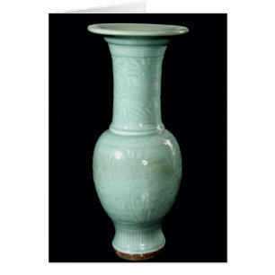Celadon glazed vase, Yuan Dynasty
