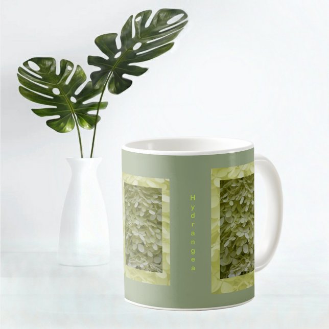 Celadon Green Hydrangea Floral Coffee Mug (Creator Uploaded)